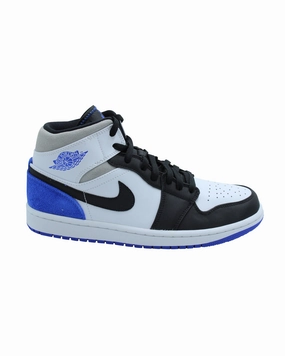 athletic shoes Boost Nike Air Jordan 1 Mid SE in White Hyper and Royal Black Leather