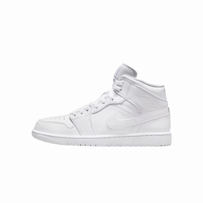 Stretching mid-top shoes Nike Air Jordan 1 Mid White / White - White  554724-136 Men's