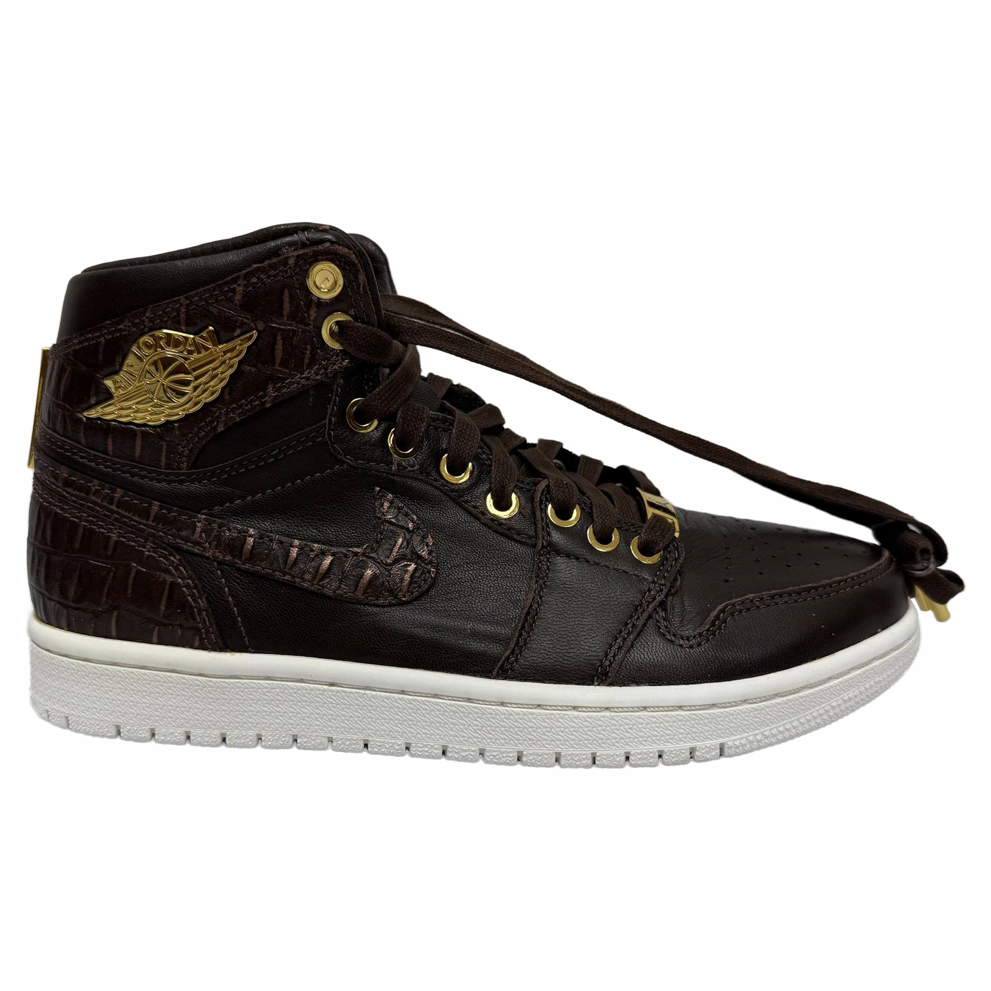 Comfortable Wear evening running gear Nike Air Jordan 1 Retro High Croc Embossed OG Pinnacle Sneakers in Brown Leather