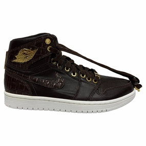Comfortable Wear evening running gear Nike Air Jordan 1 Retro High Croc Embossed OG Pinnacle Sneakers in Brown Leather