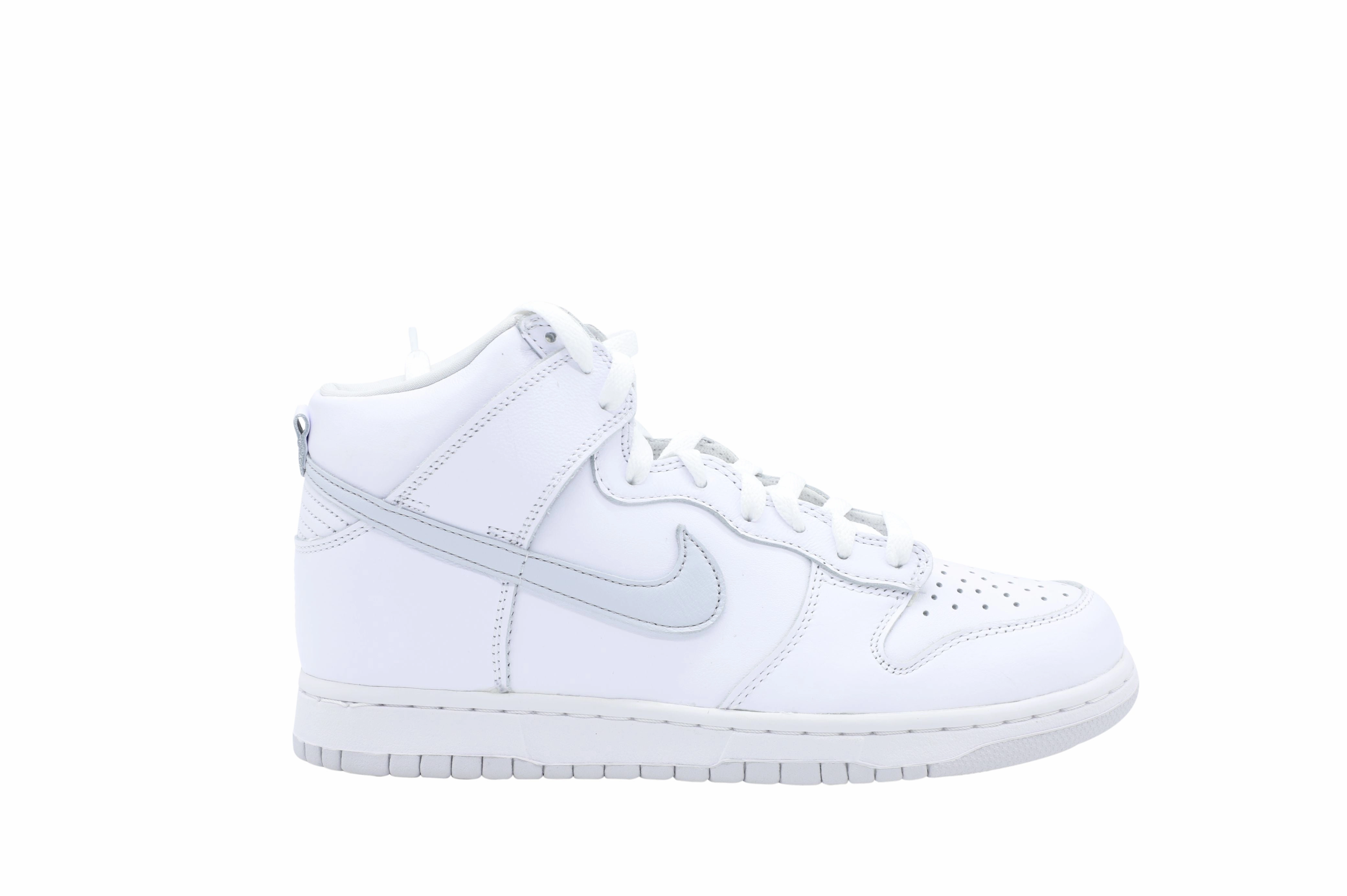 road use Nike Dunk High Top Sneakers in White Pure Platinum Leather