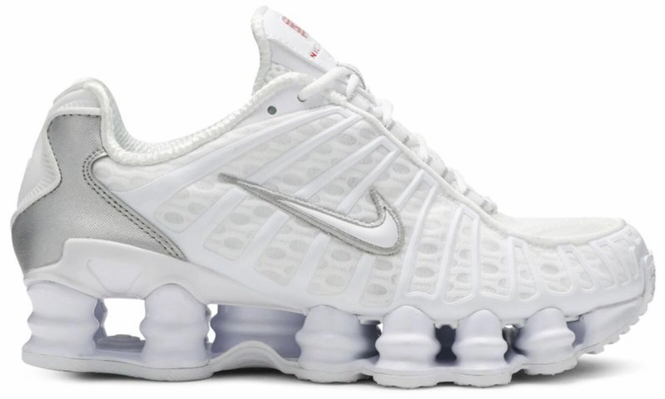 running with a hydration pack Nike Shox TL White Metallic Silver