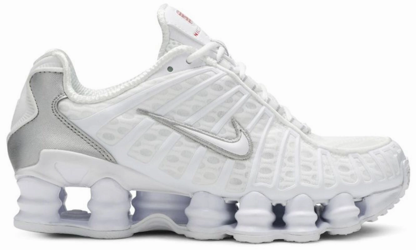Nike Shox TL White Metallic Silver interval training running wear
