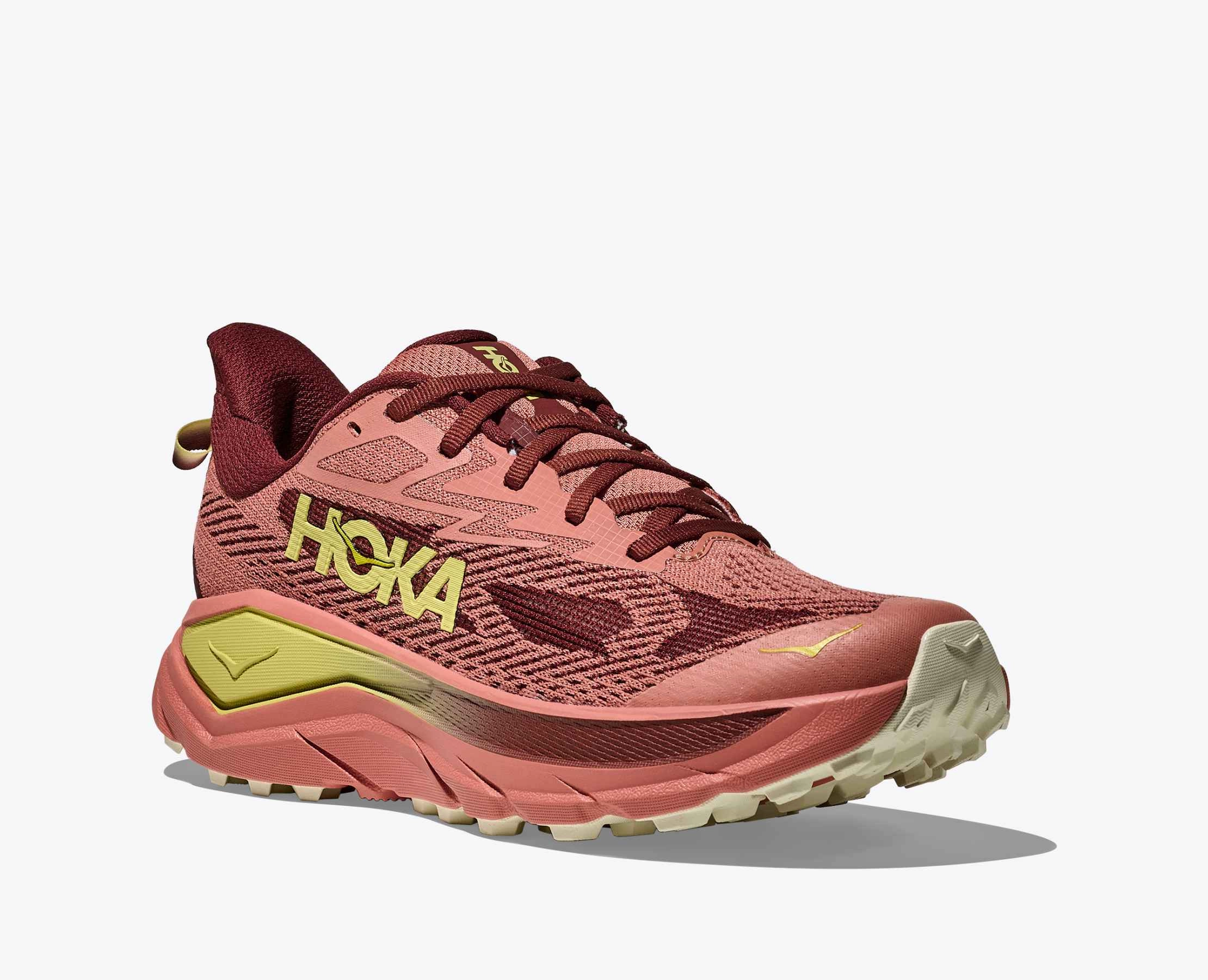 Hoka Women's Challenger 8 Sneaker in Blush/Dark Cedar Fashion Mood