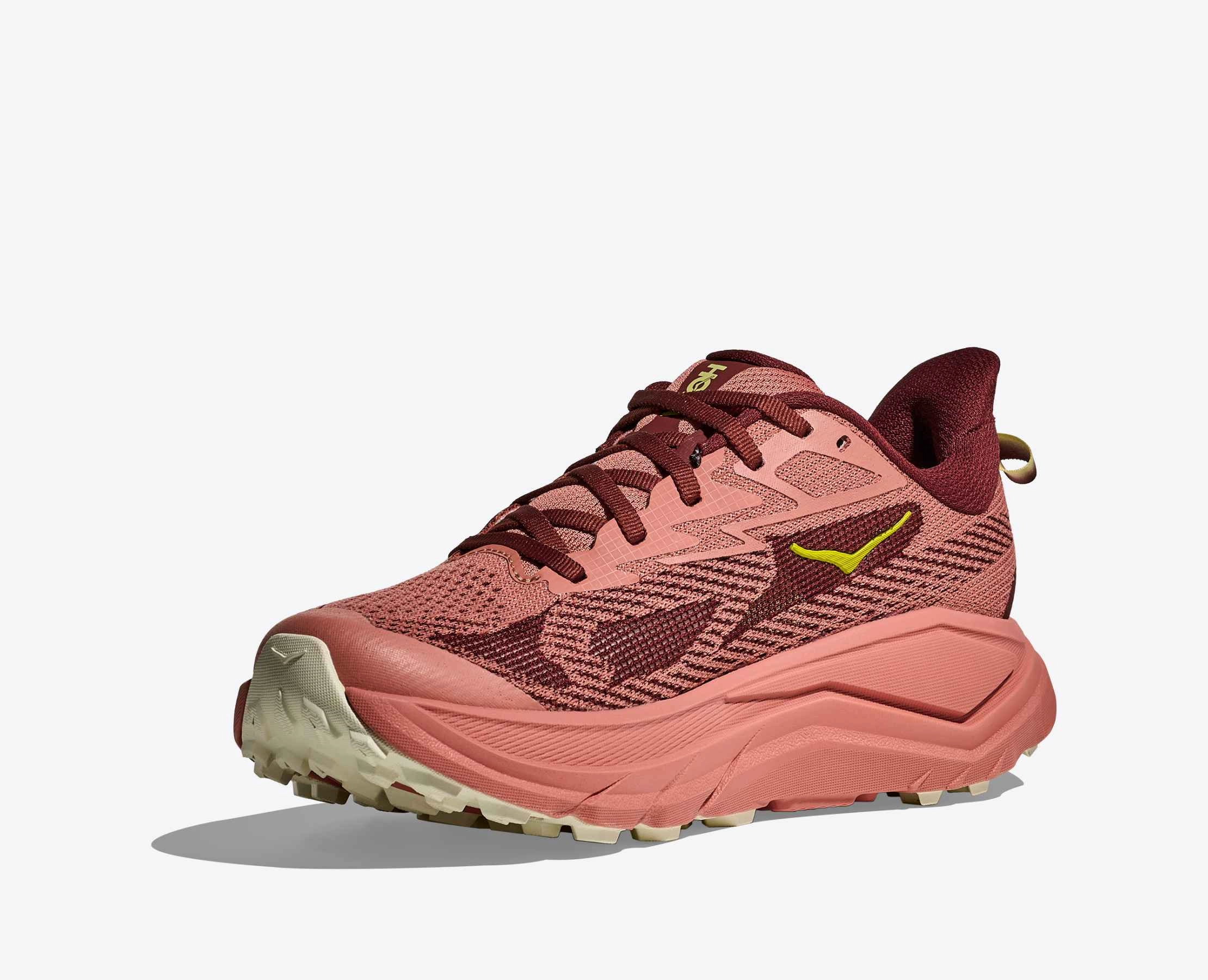 Comfort sole Hoka Women's Challenger 8 Sneaker in Blush/Dark Cedar