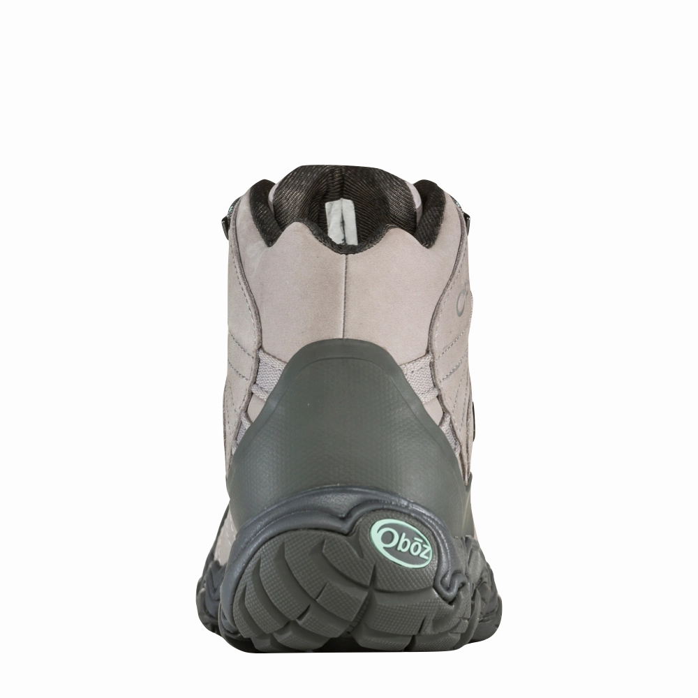 Shock Absorbing Boots Oboz Women's Bridger Mid Waterproof Hiker in Frost Grey