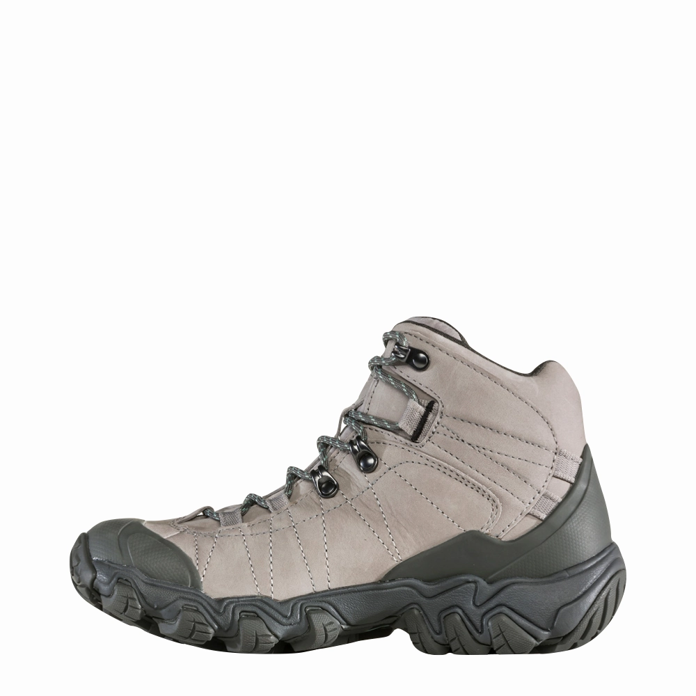 Oboz Women's Bridger Mid Waterproof Hiker in Frost Grey High Support