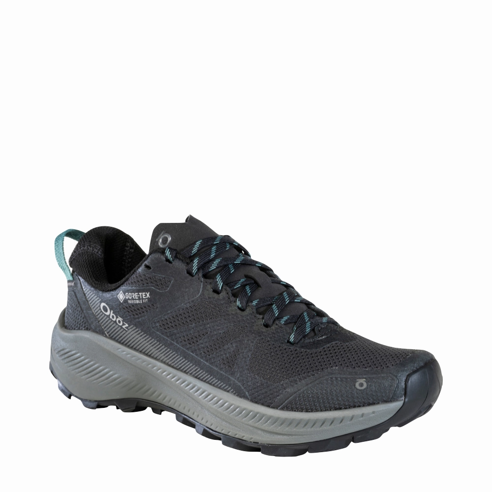 Oboz Women's Katabatic LT Low GTX Waterproof Hiker in Black Sea Trail Challenge easy move
