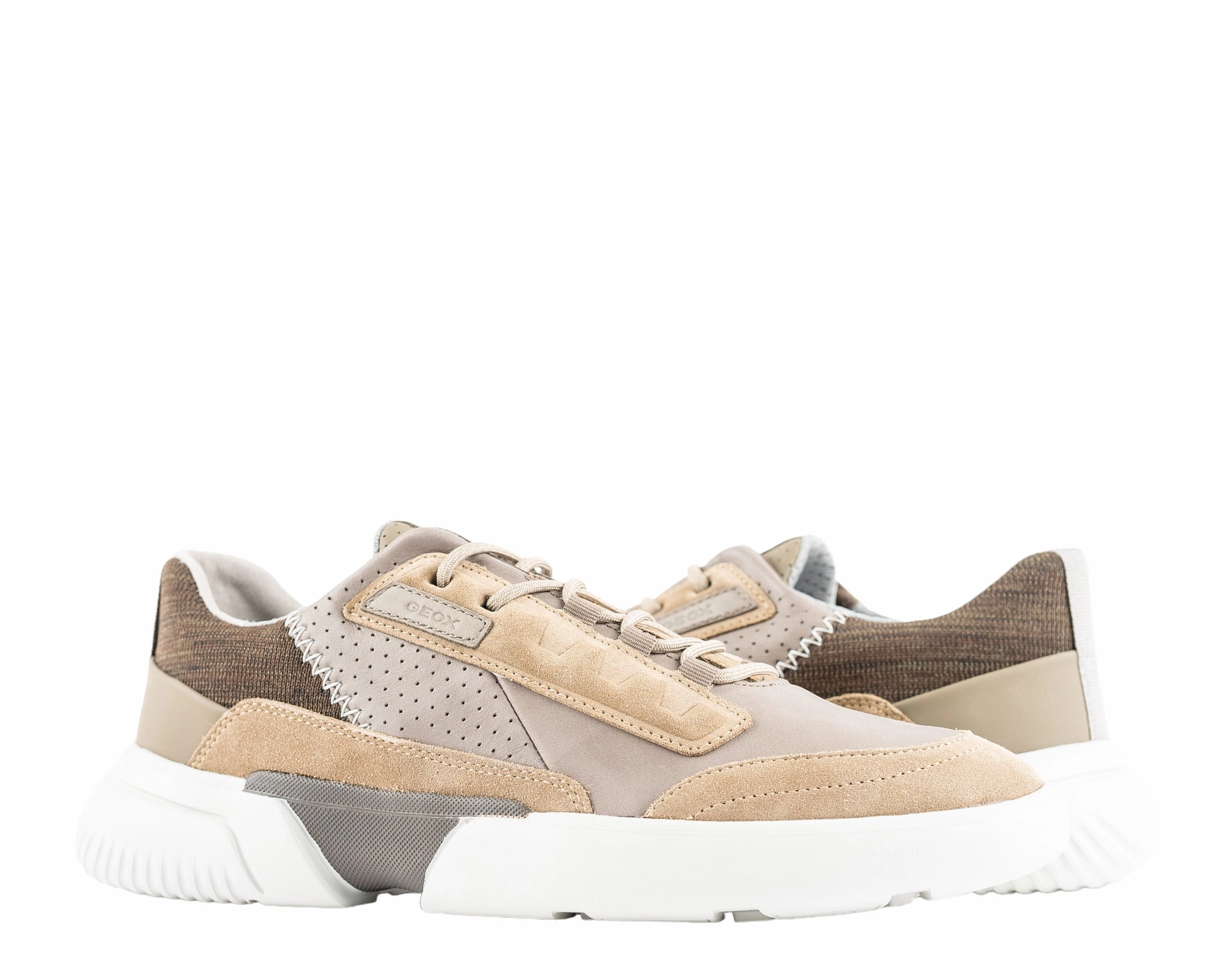 Geox Smoother Dove Grey/Sand Men's Sneakers U04AFA-08522-C1467 running in a fumarole area shoes running in a famous bridge area shoes