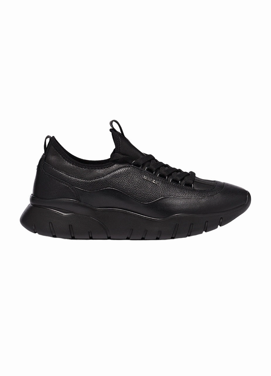 Bally Bikki 6234206 Men's Black Lamb Plain Leather Sneakers US 6 running in a group shoes agility equipment