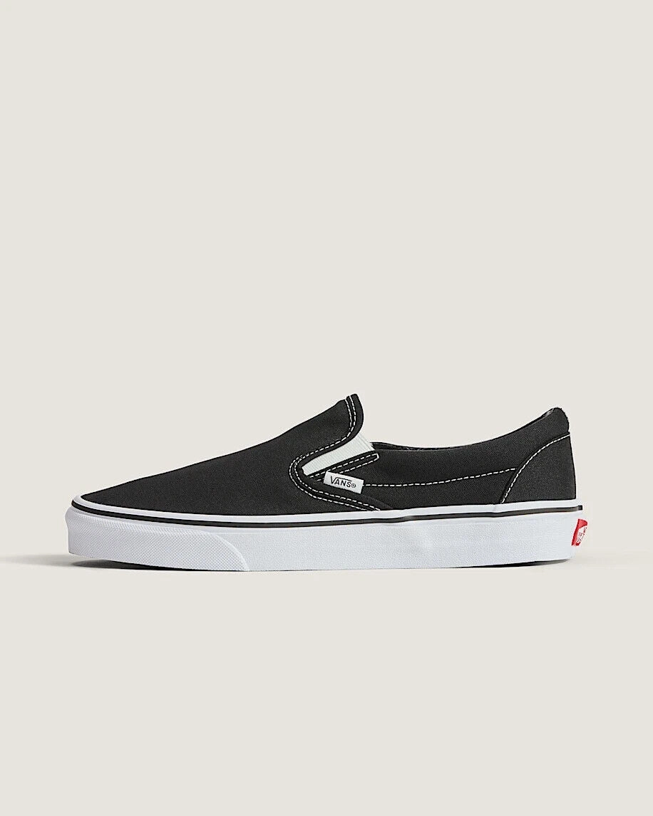 Vans Skate Slip-On Black/White Shoes curved track running wear Popular Choice