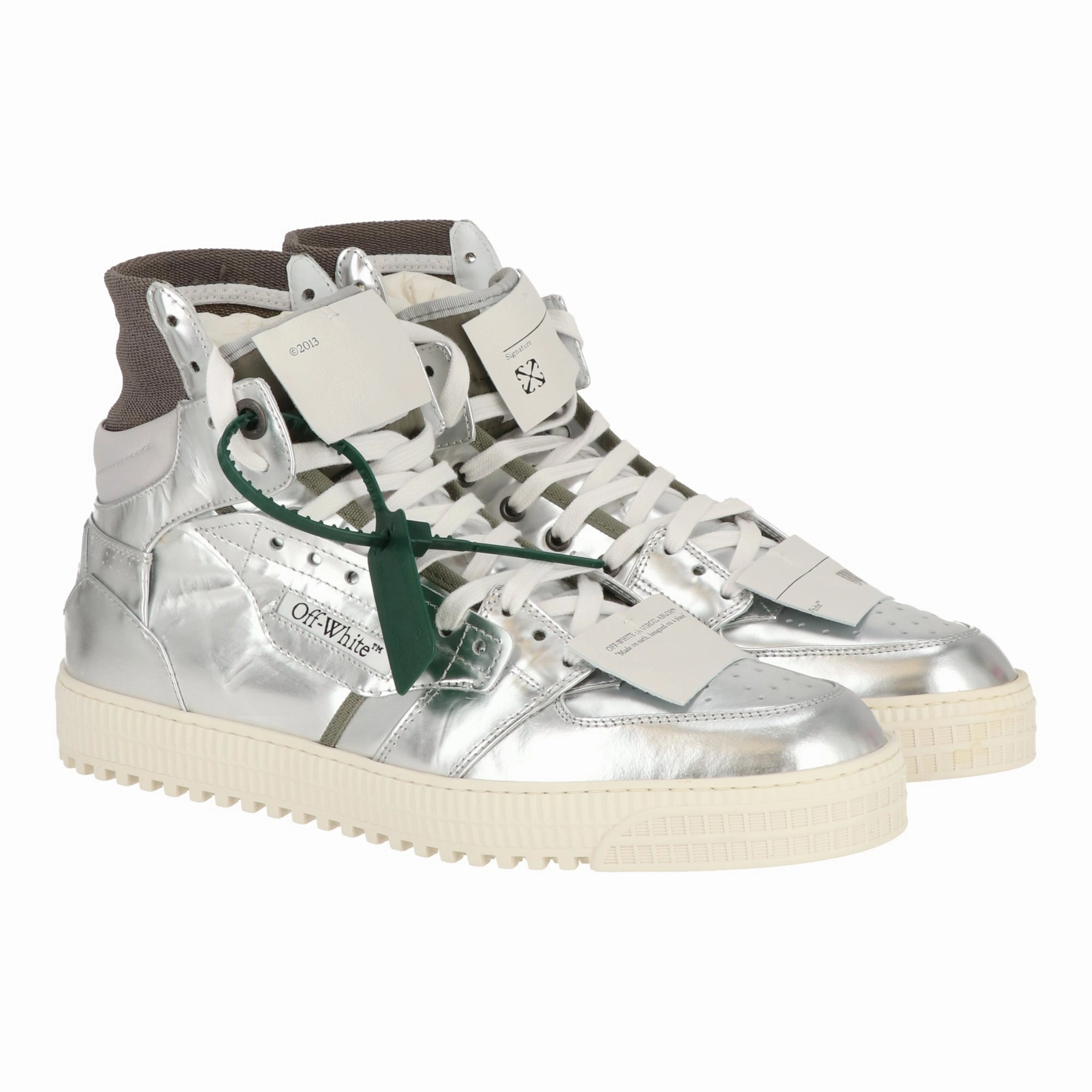 Off White Mens Silver Sneaker night - running fartlek - running shoes