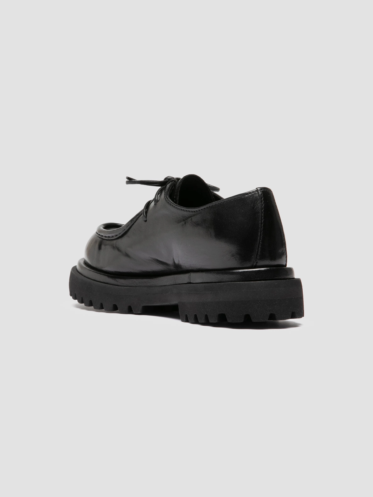 Simple Aesthetic Elastic laces WISAL DD 125 - Black Leather Derby Shoes