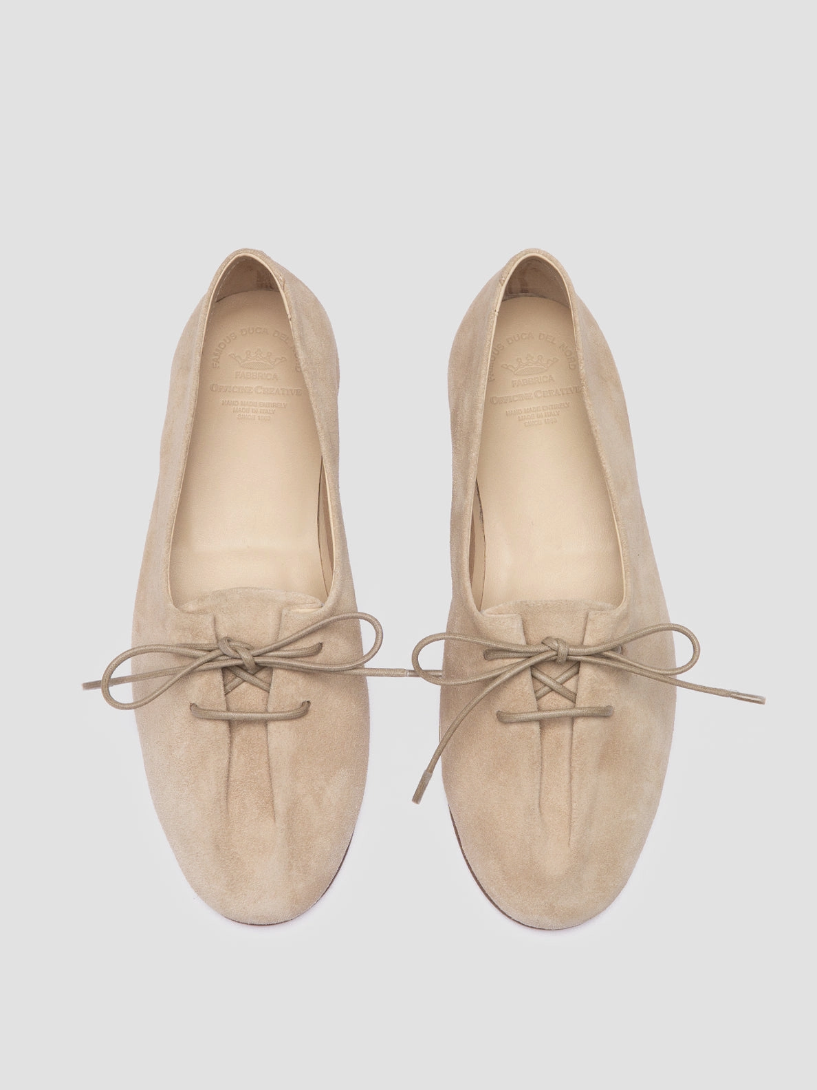 OLIVER 102 - Beige Suede Ballerina Shoes Professional Outfit
