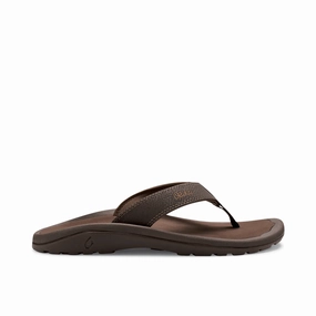 Stylish Go Flat Comfort Olukai Men's Ohana Thong Sandal in Dark Java