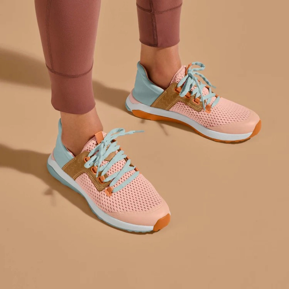 OluKai Women's Wailuku Sneaker in Peach/Swell Lasting Comfort Indoor Comfort
