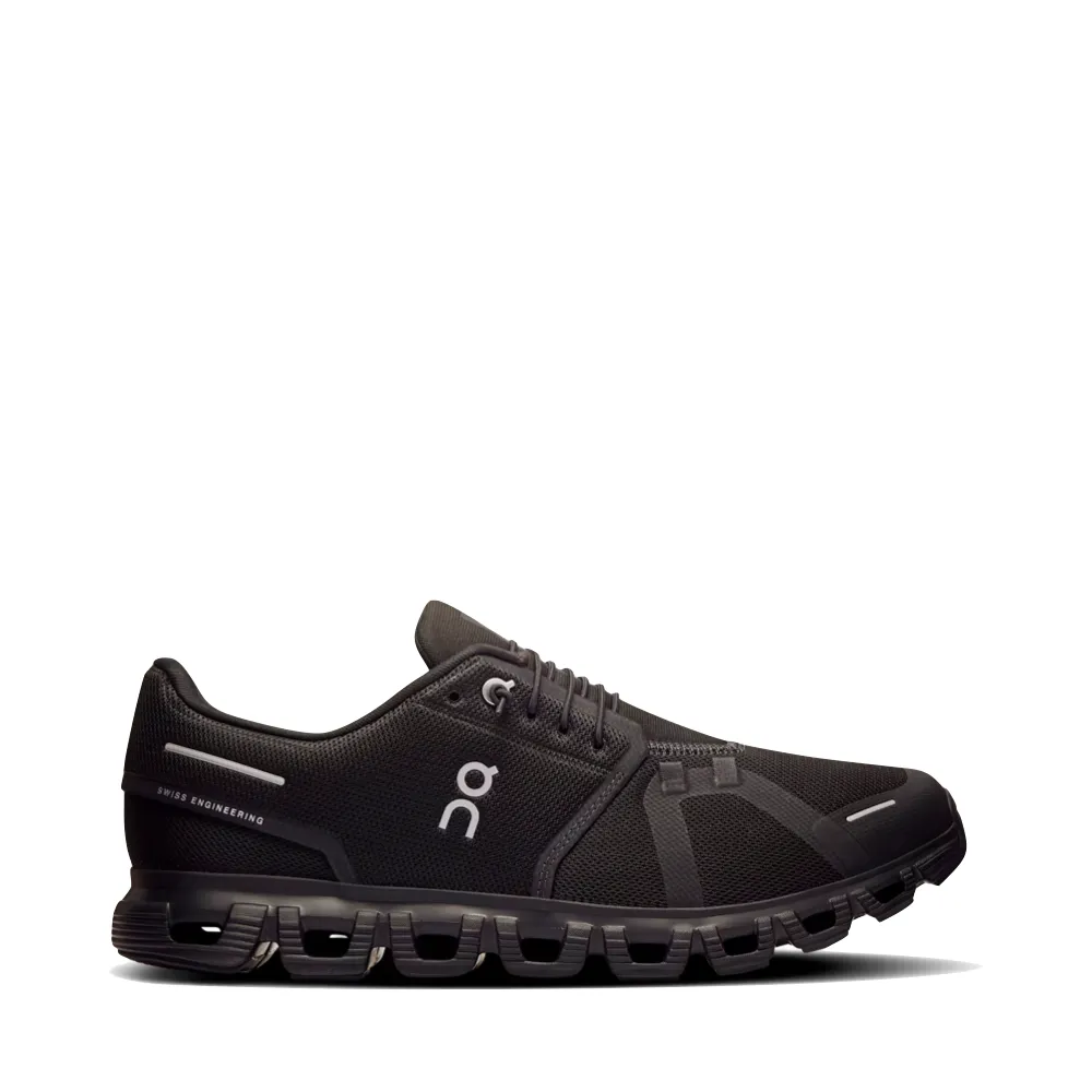 On Men's Cloud 6 Sneaker in Black/Black short - distance running shoes