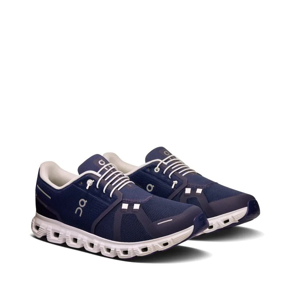 On Men's Cloud 6 Sneaker in Midnight/White Running   Specific high - intensity - interval - training running shoes