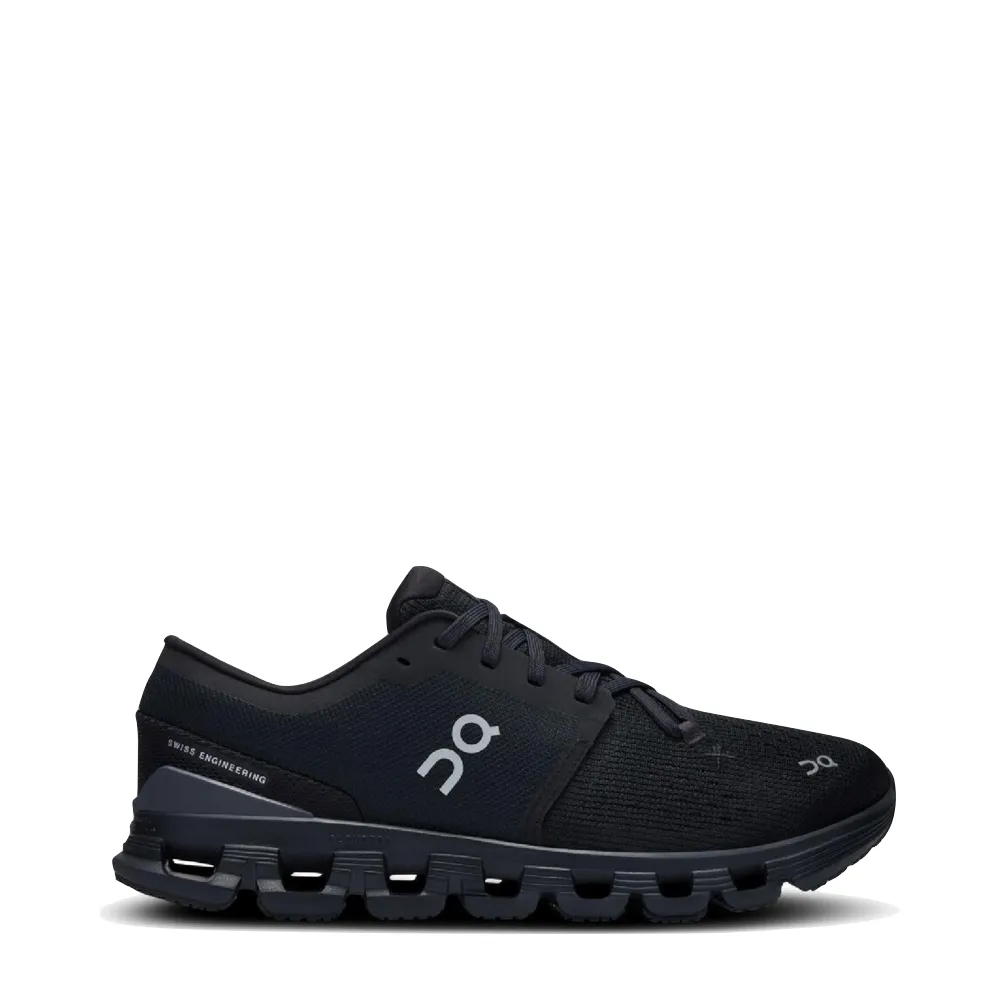 On Men's Cloud X 4 Sneaker in Black/Eclipse muted - colored shoes
