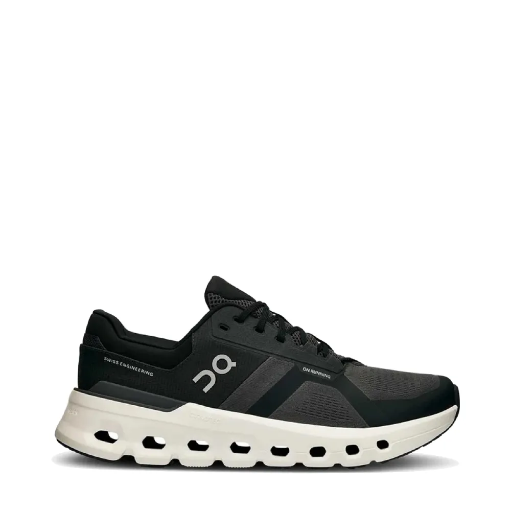 On Men's Cloudrunner 2 WIDE Width Sneaker in Eclipse/Black wide - toe shoes Sturdy