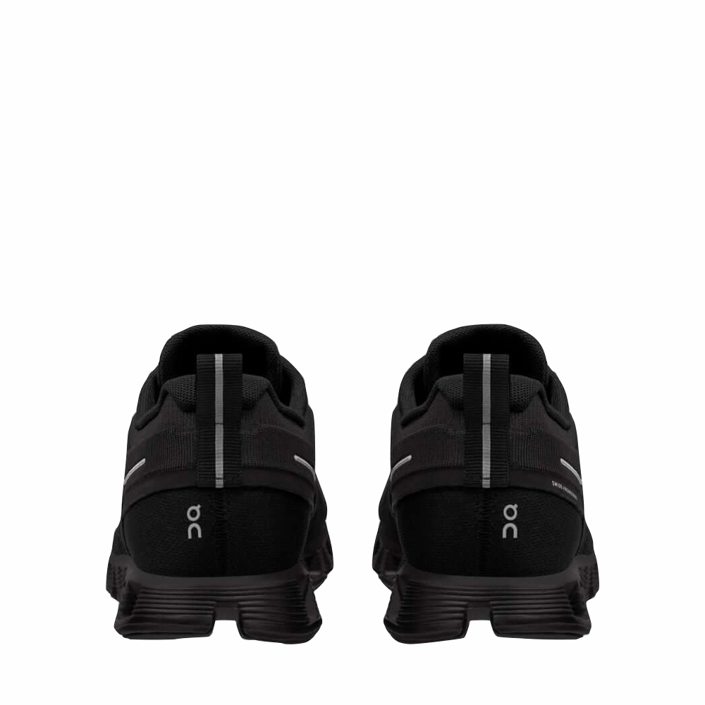 Flat Heel On Women's Cloud 5 Waterproof Sneaker in All Black