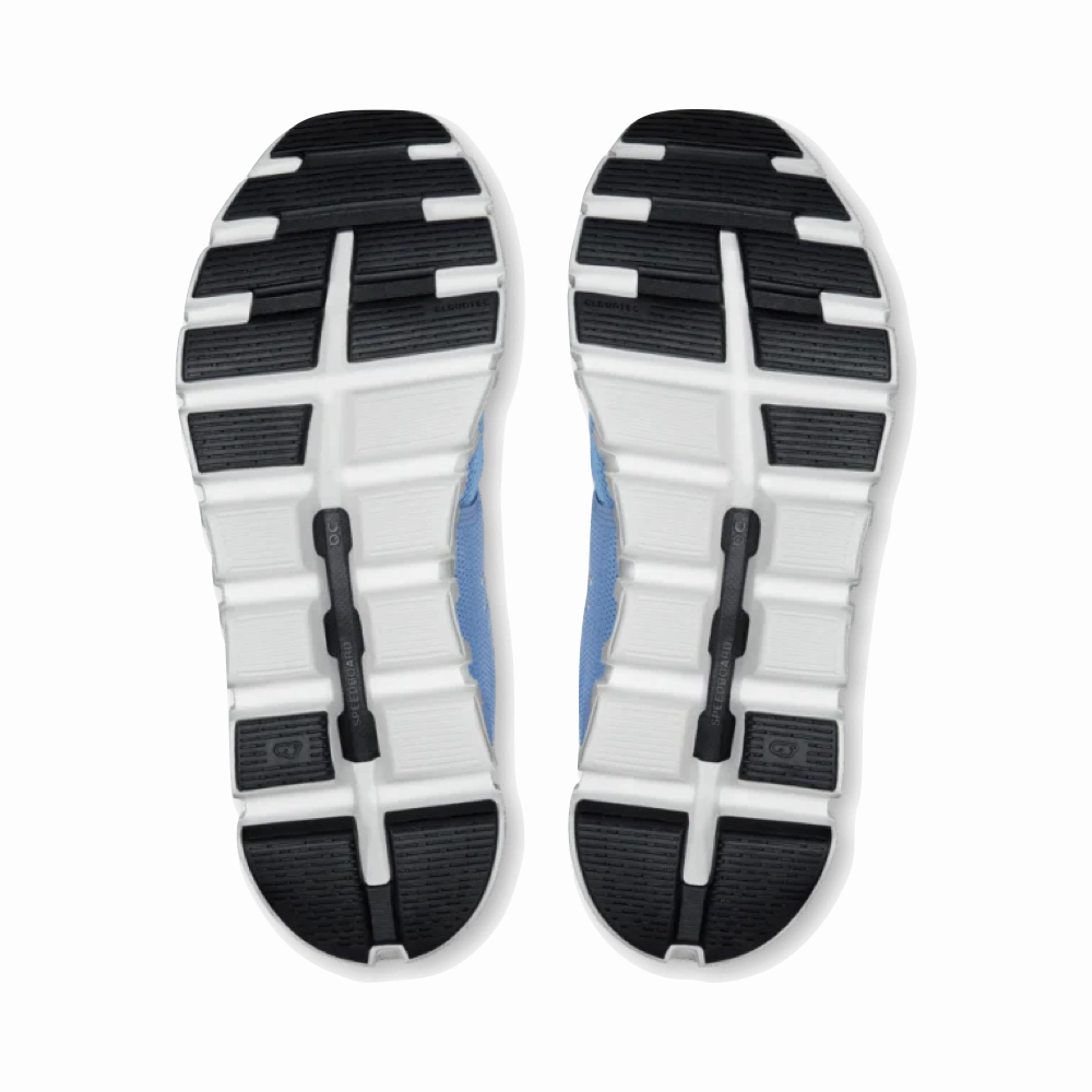 On Women's Cloud 6 Sneaker in Chambray/White Comfy Wear