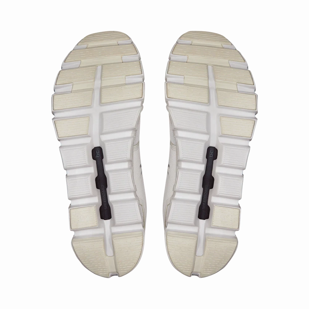 On Women's Cloud 6 Sneaker in White/White Supportive Step