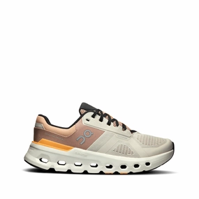 On Women's Cloudrunner 2 Sneaker in Pearl/Tangerine Fresh Wear Easy Outfit