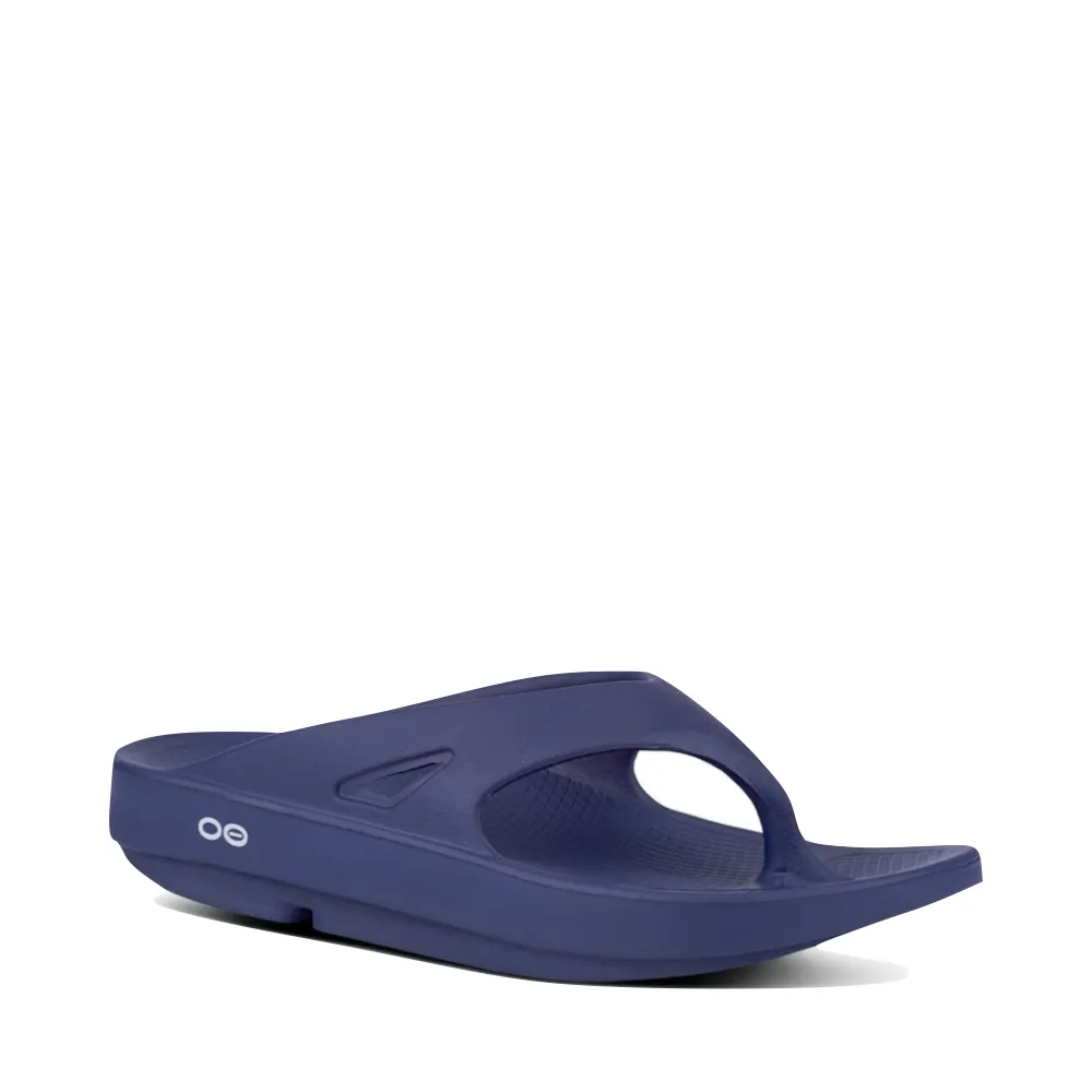 Breathable Inside OOfos OOriginal Thong Sandal in Navy