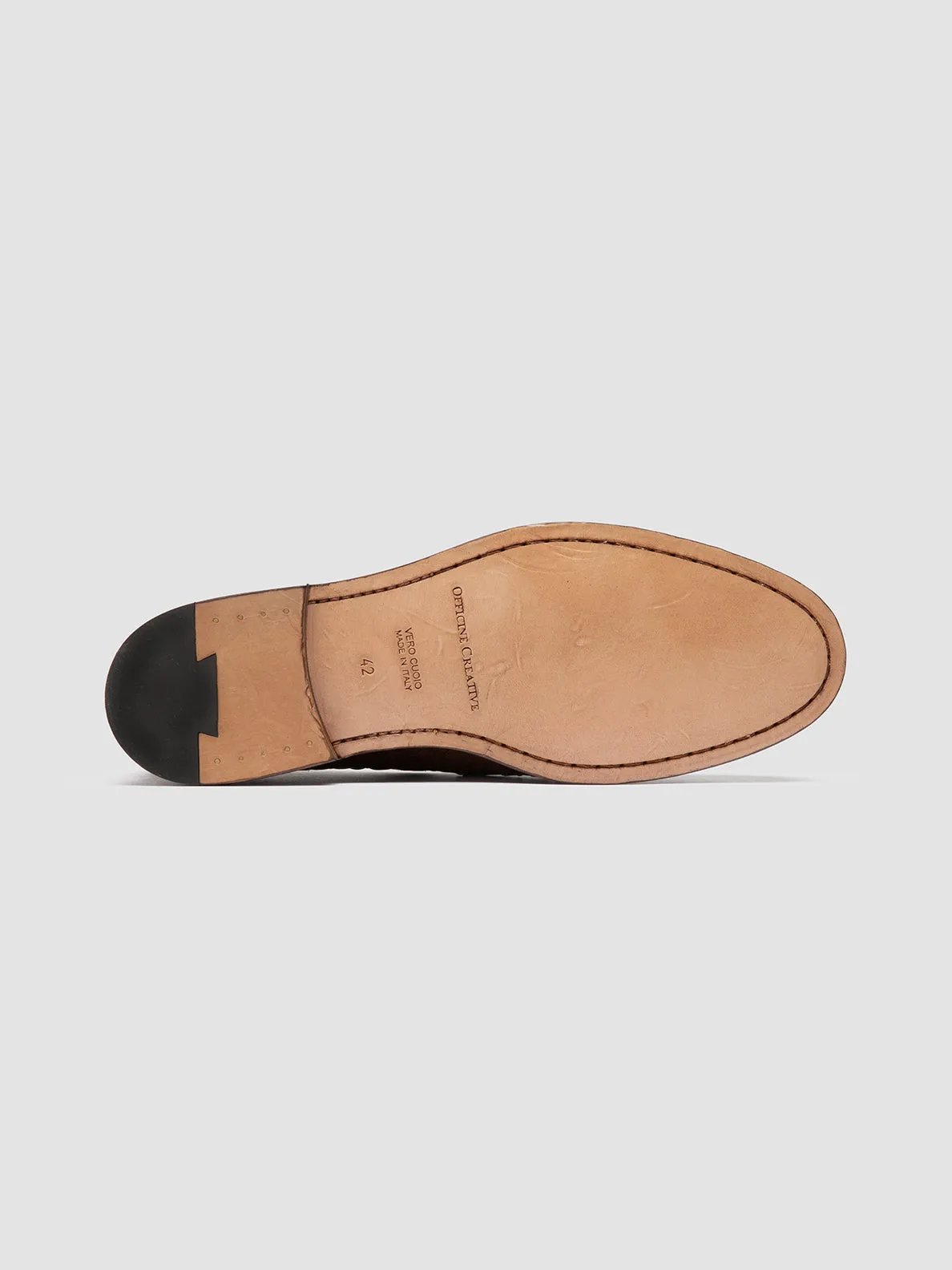 Layered Wardrobe Perforated Details OPERA 003 - Light Brown Leather Penny Loafers