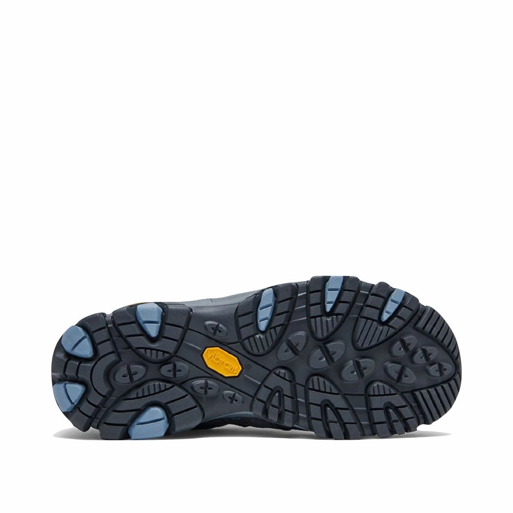 Merrell Women's Moab 3 Low Waterproof Hiking Shoe in Altitude Grey/Blue Padded collar Comfort Build