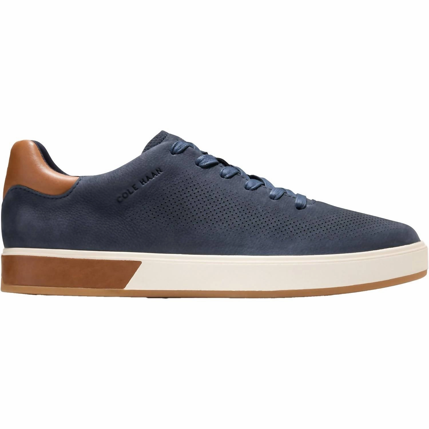 Men's Grandpro Angleace Nubuck Leather Sneakers In Navy Blazer/british Tan Blazer/british Tan road durability