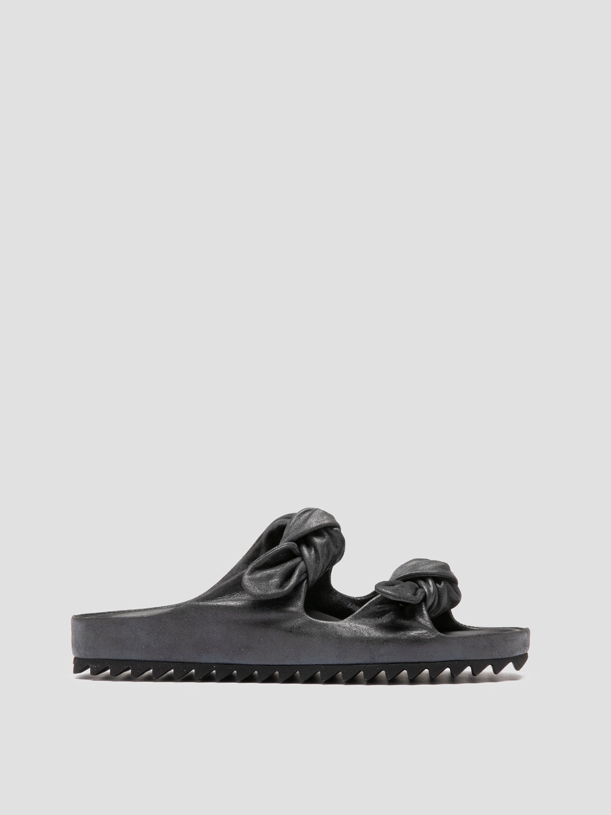 PELAGIE 021 - Black Leather Slide Sandals Look Sharp