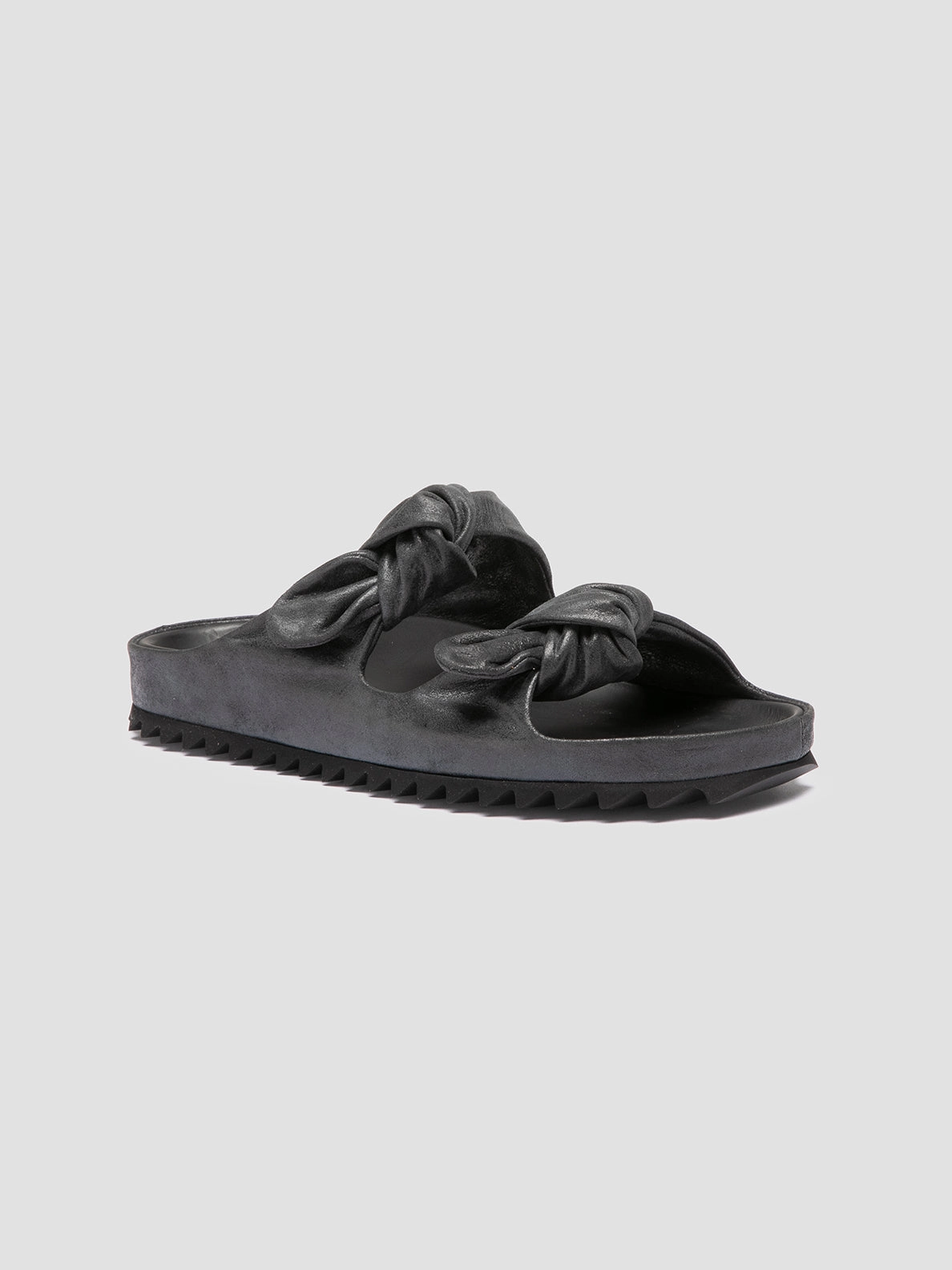 velcro PELAGIE 021 - Black Leather Slide Sandals