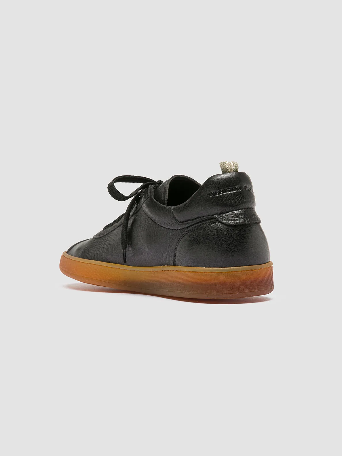 HALO 001 - Black Leather Low Top Sneakers early morning running