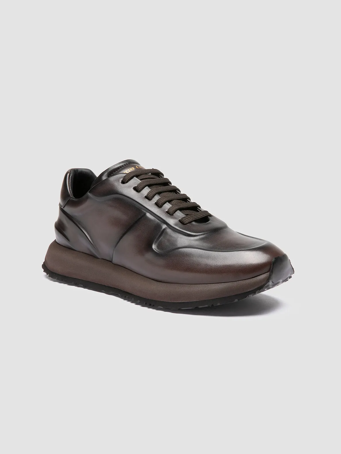 PERSPECTIVE 001 - Dark Brown Leather Sneakers Premium