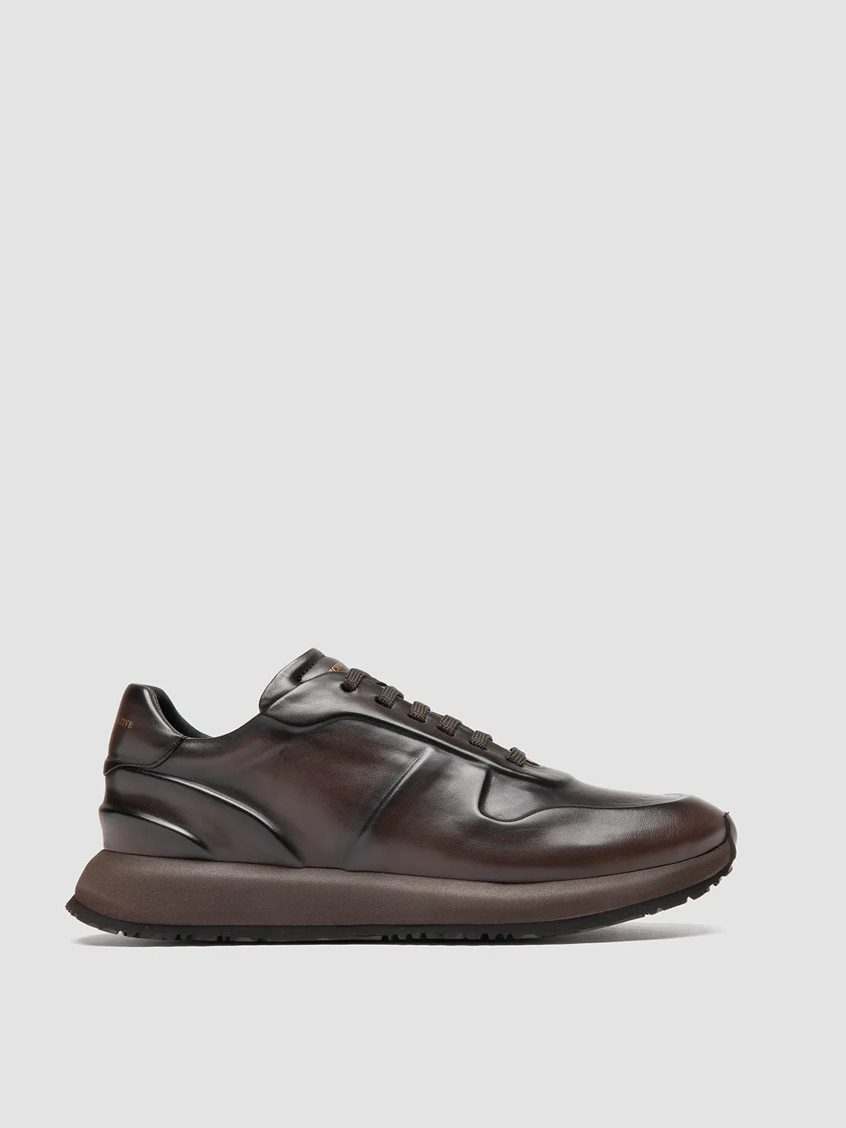 Speed Training Cutting-edge PERSPECTIVE 001 - Dark Brown Leather Sneakers