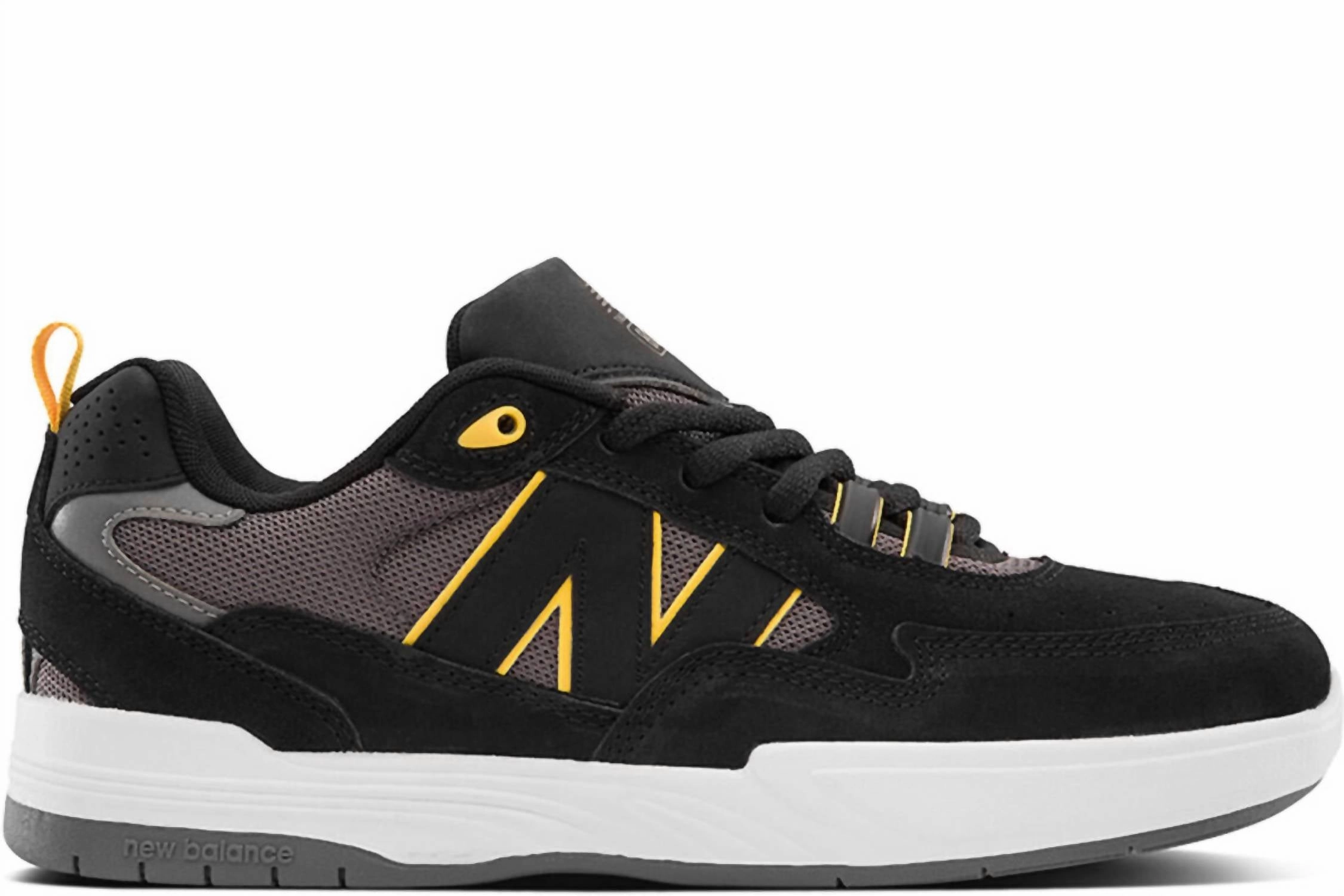 Men's Numeric Tiago Lemos 808 Sneaker In Black Yellow indoor track running gear Smooth Finish