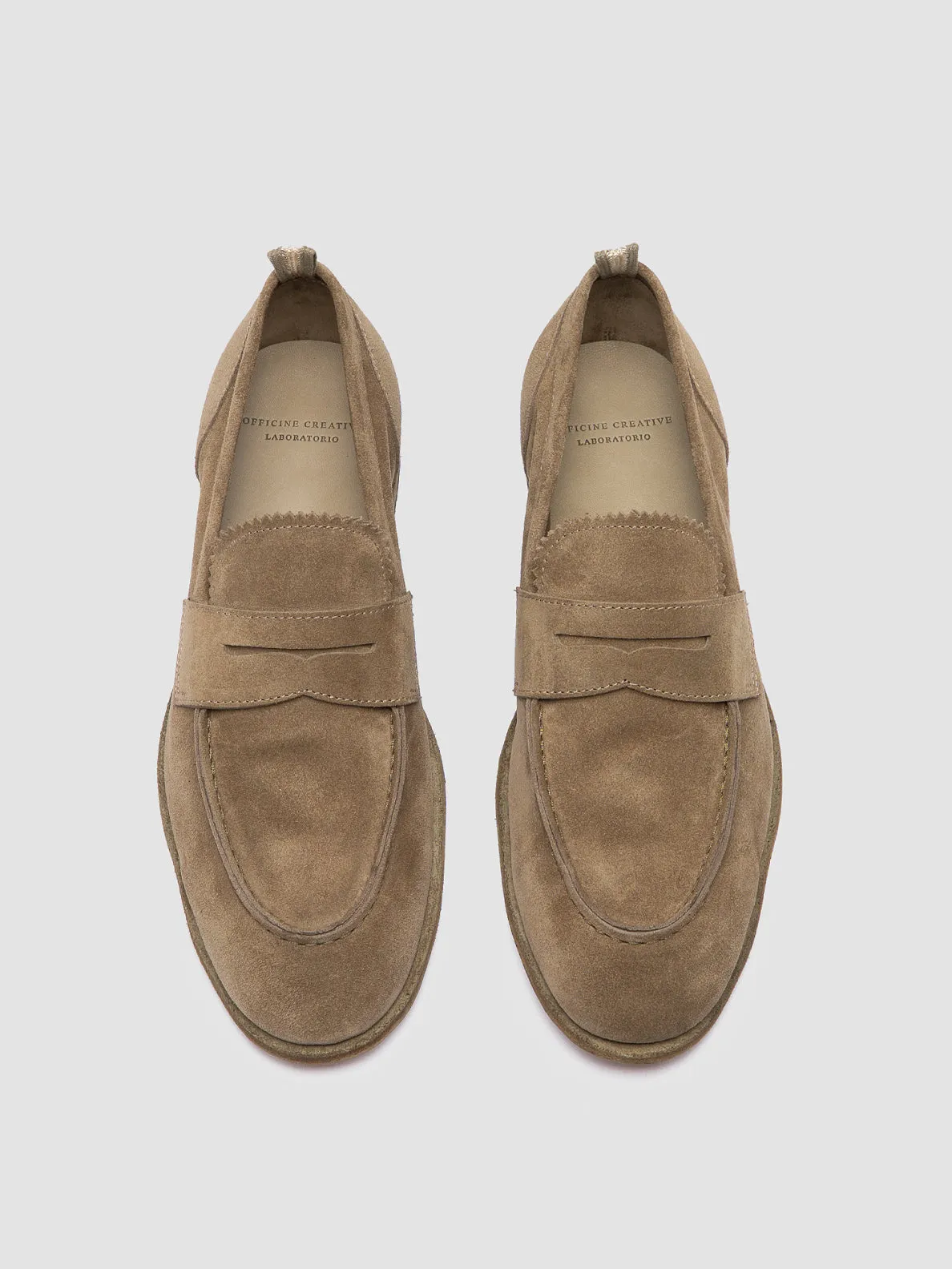 Workplace Balance SOLITUDE 001 - Taupe Suede Penny Loafers