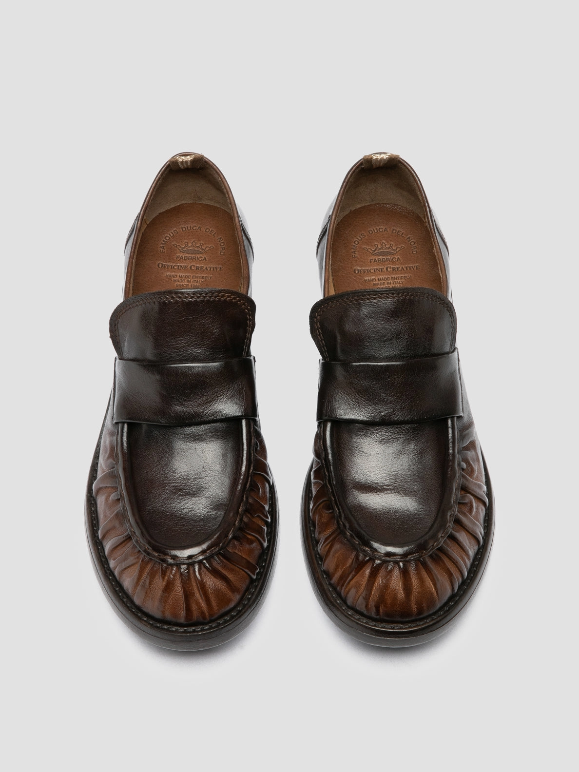 DIARY 101 - Dark Brown Leather Penny Loafers Refined Edge