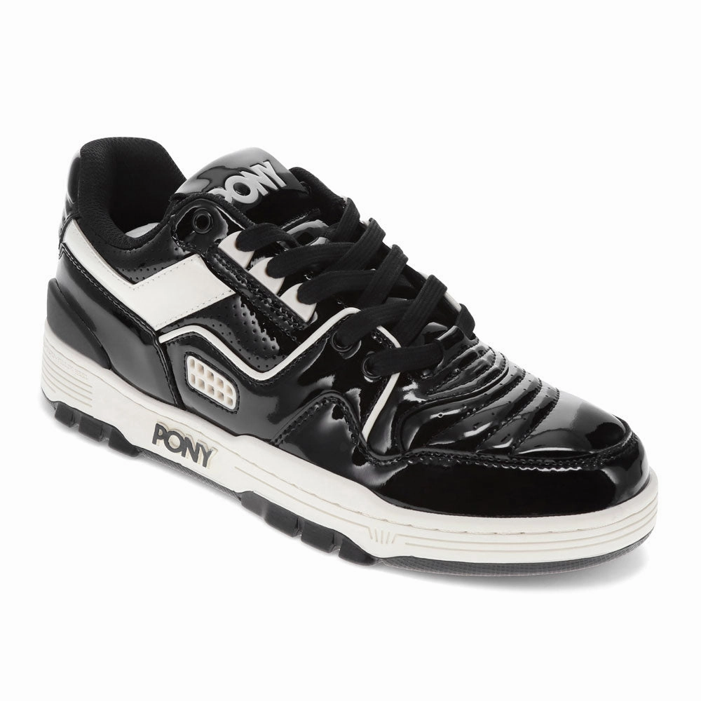 Max Air PONY Mens M100 Low Patent Genuine Leather Premium Lace Up Athletic Sneaker Shoe