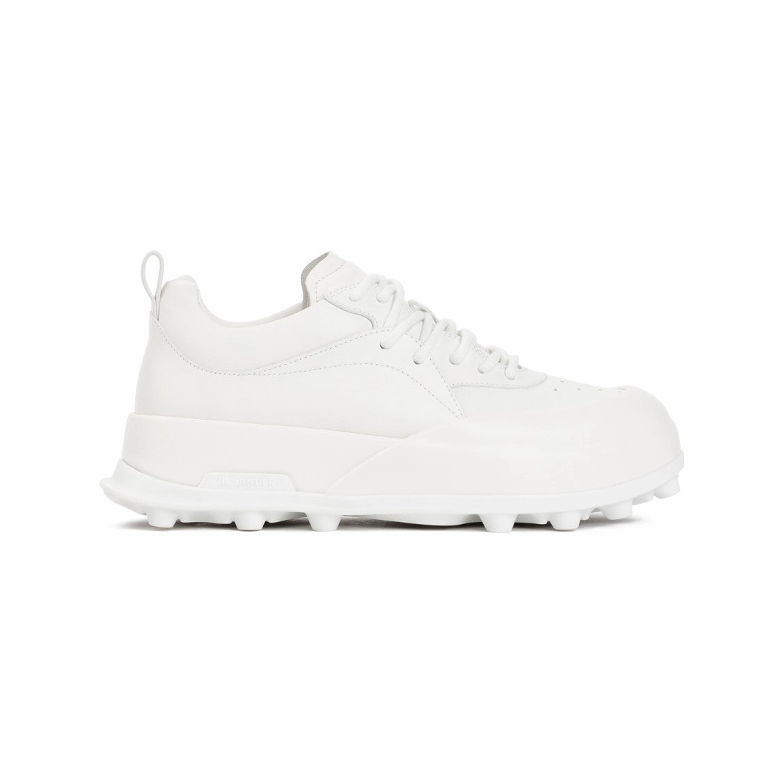 Multi   Directional Tread Porcelain White Leather Sneakers