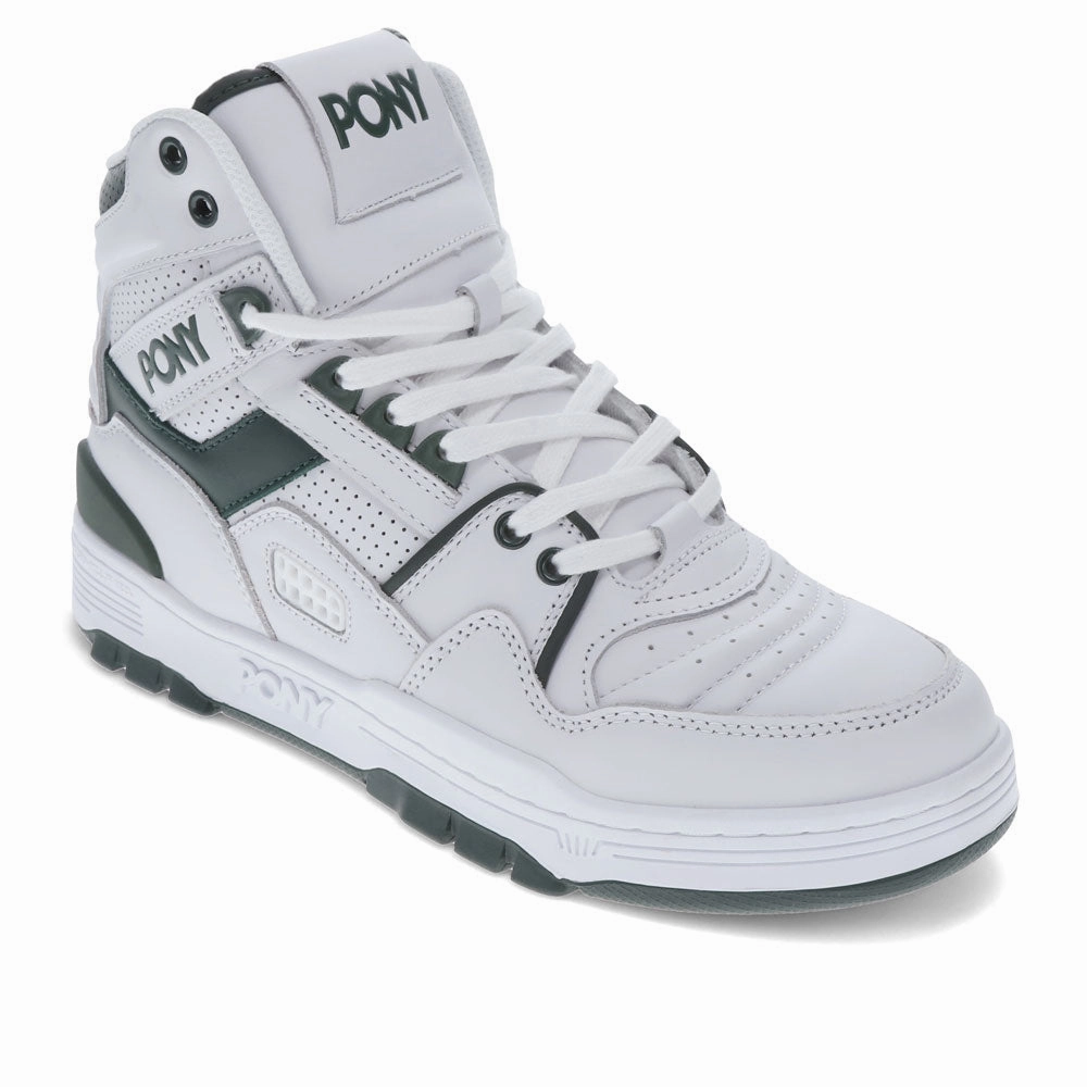 PONY Mens M100 Genuine Leather Premium Hightop Lace Up Athletic Sneaker Shoe Comfortable Footwear professional - use shoes