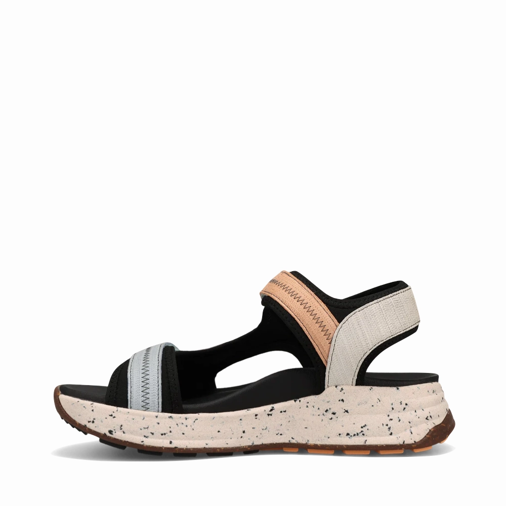 Flat Heel Taos Women's Super Side Sandal in Retro Embossed Multi