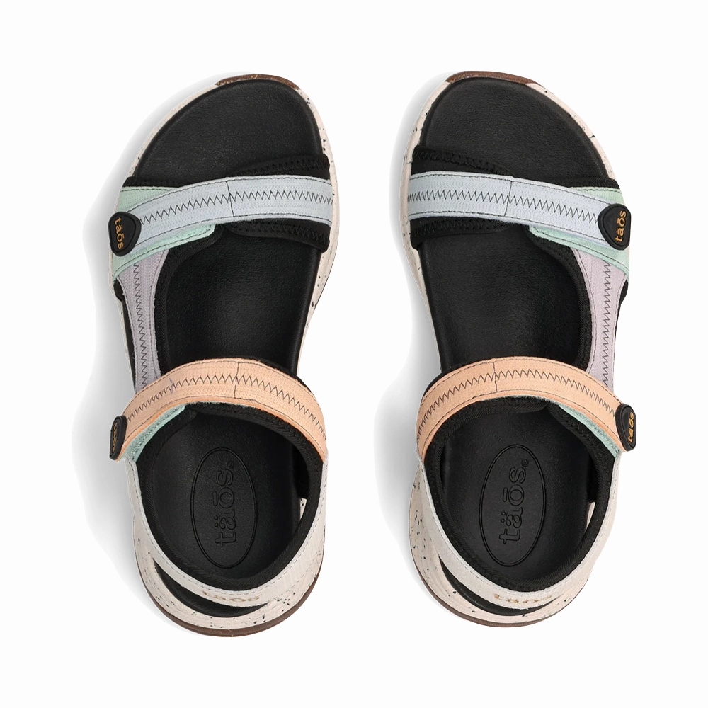 ethnic touch Taos Women's Super Side Sandal in Retro Embossed Multi