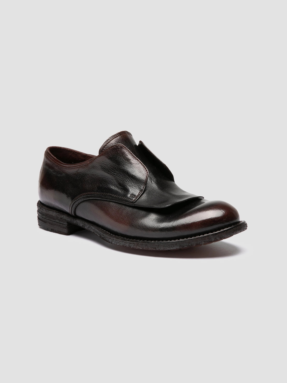 LEXIKON 159 - Dark Burgundy Leather Derby Shoes Structured Base
