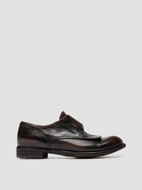 LEXIKON 159 - Dark Burgundy Leather Derby Shoes Taper Tip