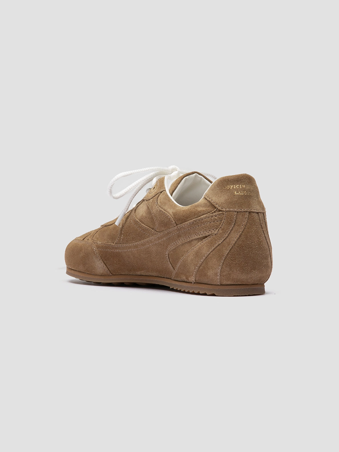 AWAY 101 - Light Brown Suede Sneakers running in synthetic tracks shoes