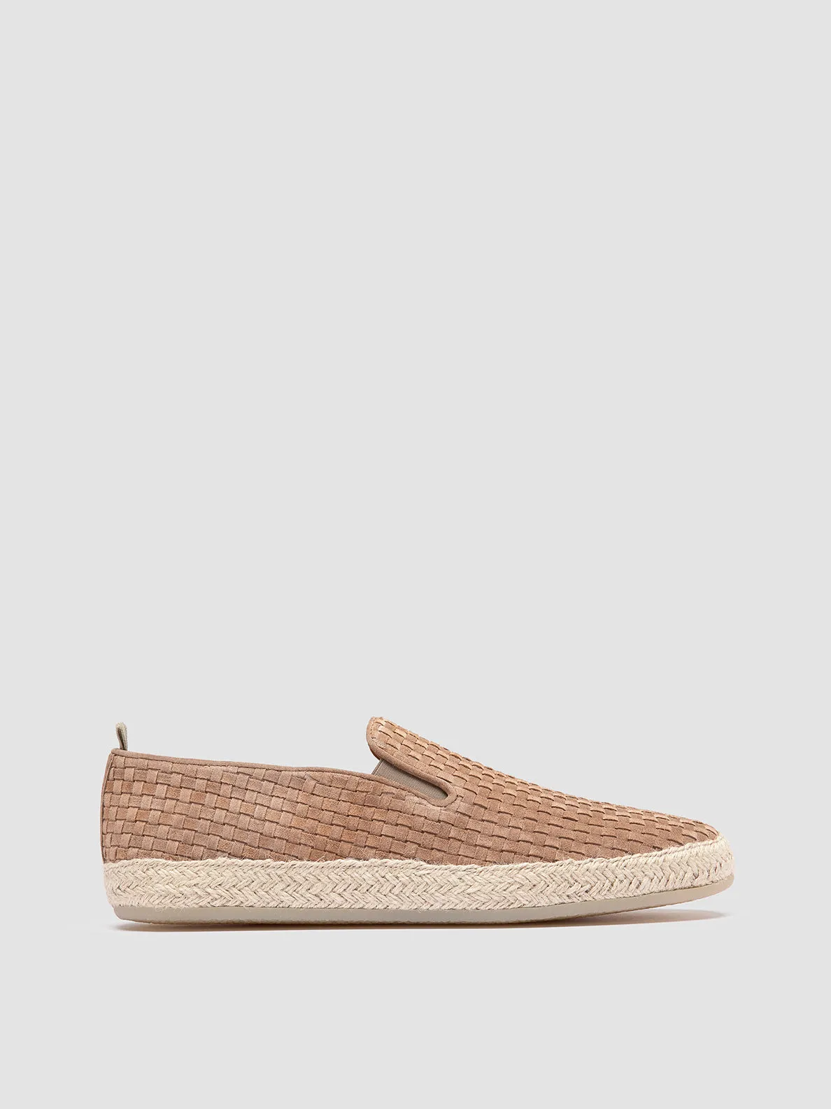 BOWLINE 001 - Beige Woven Espadrille Shoes Air Mesh Retro Edge