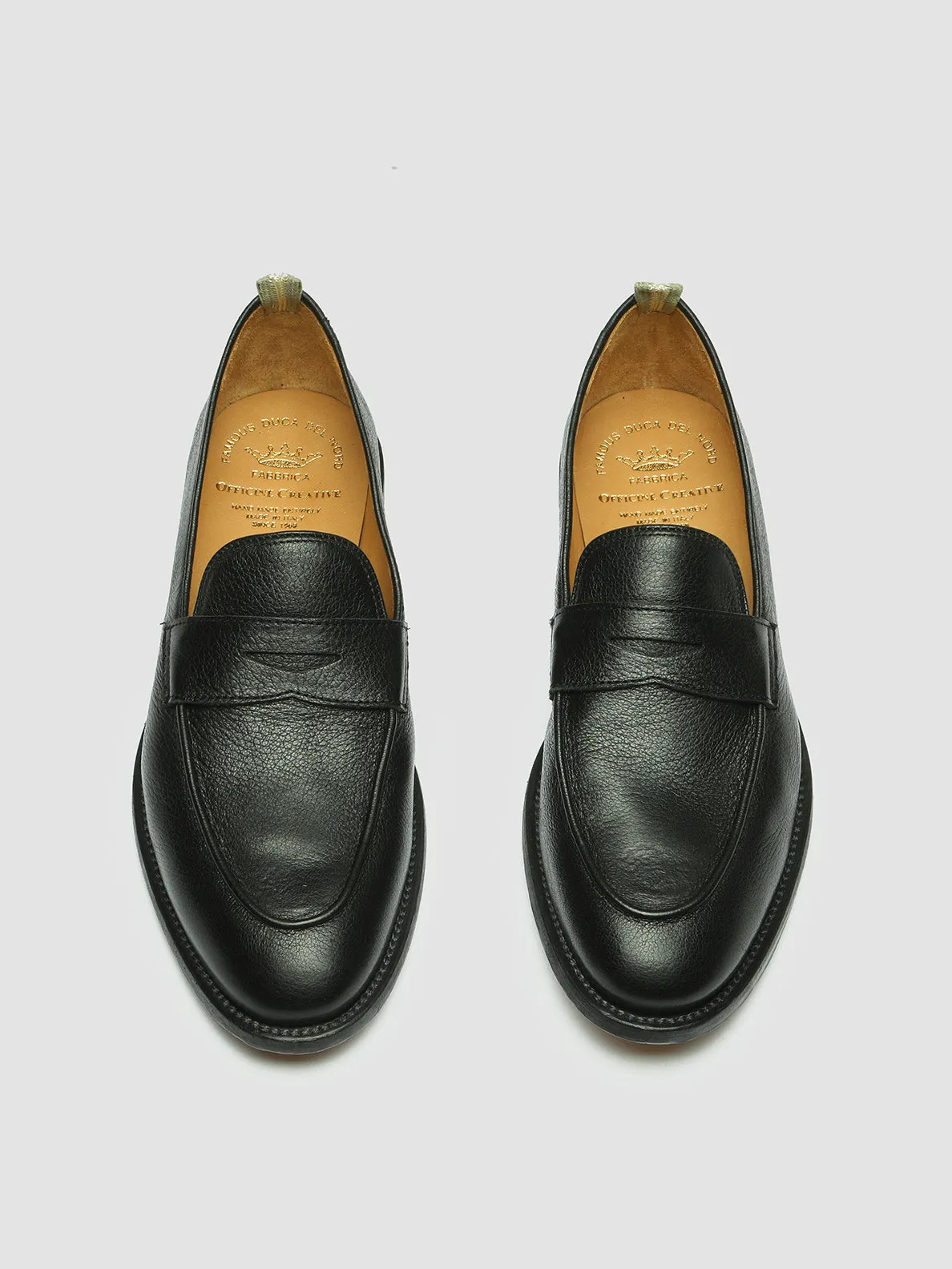 Style Edge OPERA 001 - Black Leather Penny Loafers